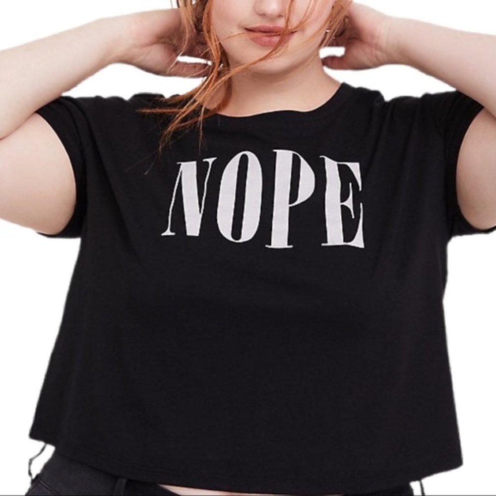 Torrid Nope Graphic Crop Top T-Shirt Size 2